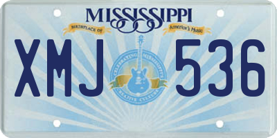 MS license plate XMJ536