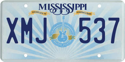 MS license plate XMJ537