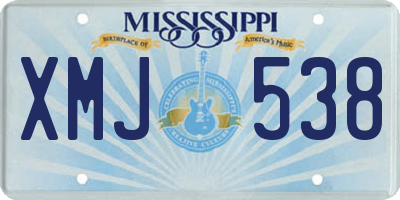 MS license plate XMJ538