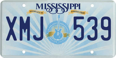 MS license plate XMJ539