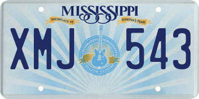 MS license plate XMJ543