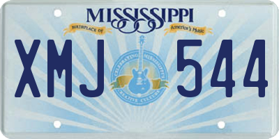 MS license plate XMJ544
