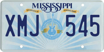 MS license plate XMJ545