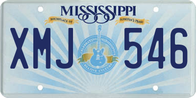 MS license plate XMJ546