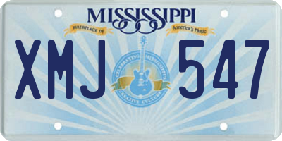 MS license plate XMJ547