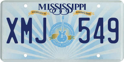 MS license plate XMJ549