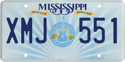 MS license plate XMJ551