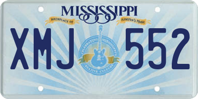 MS license plate XMJ552