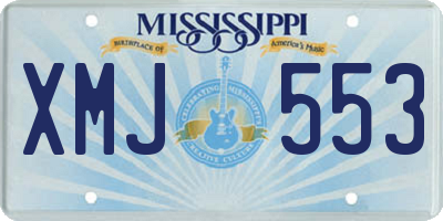 MS license plate XMJ553
