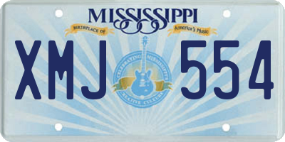MS license plate XMJ554