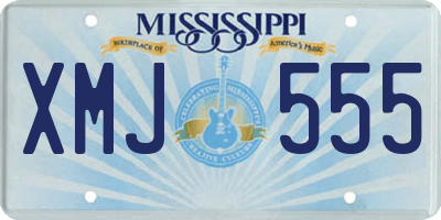 MS license plate XMJ555