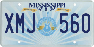 MS license plate XMJ560