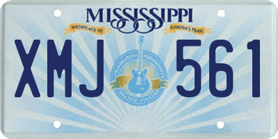 MS license plate XMJ561