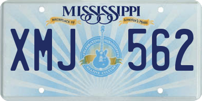 MS license plate XMJ562