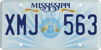 MS license plate XMJ563
