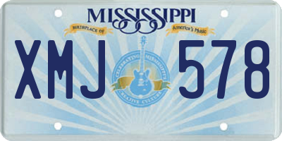 MS license plate XMJ578