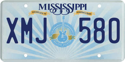 MS license plate XMJ580
