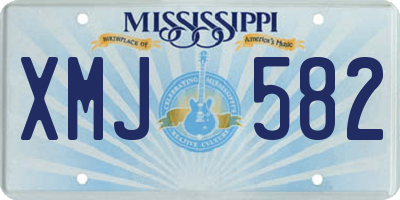 MS license plate XMJ582