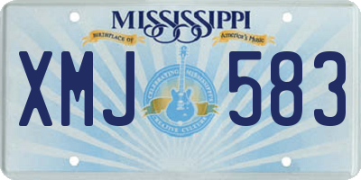 MS license plate XMJ583
