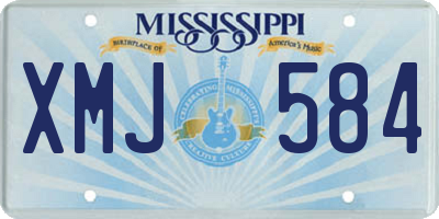 MS license plate XMJ584