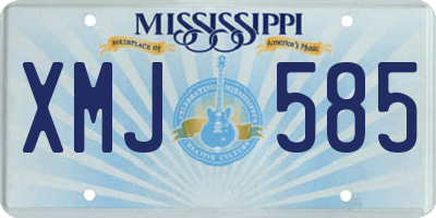 MS license plate XMJ585