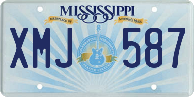 MS license plate XMJ587