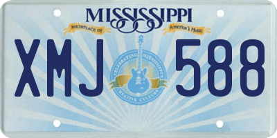 MS license plate XMJ588