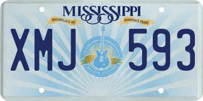 MS license plate XMJ593
