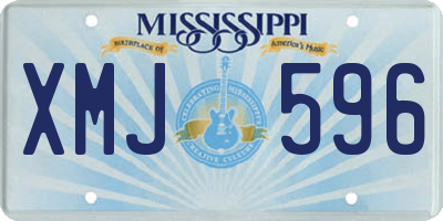 MS license plate XMJ596