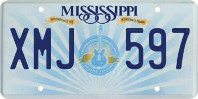 MS license plate XMJ597