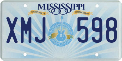MS license plate XMJ598