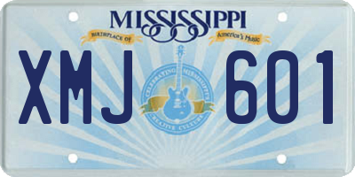 MS license plate XMJ601