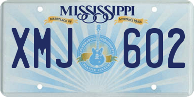 MS license plate XMJ602