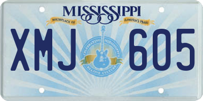MS license plate XMJ605