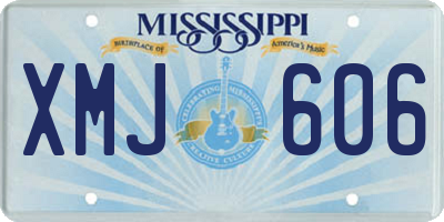MS license plate XMJ606