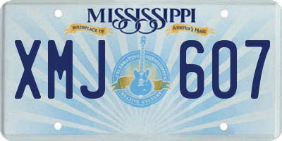 MS license plate XMJ607