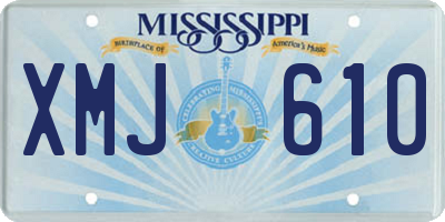 MS license plate XMJ610