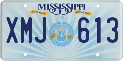 MS license plate XMJ613