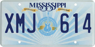 MS license plate XMJ614