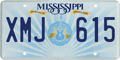 MS license plate XMJ615