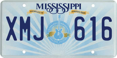 MS license plate XMJ616
