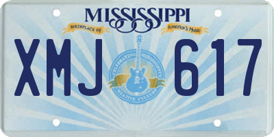 MS license plate XMJ617