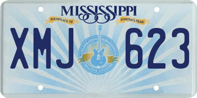 MS license plate XMJ623