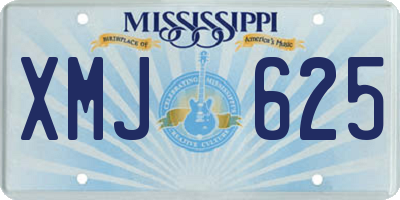 MS license plate XMJ625