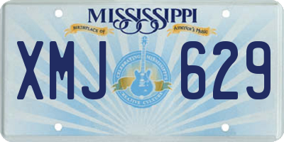 MS license plate XMJ629