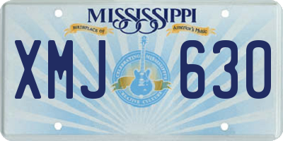 MS license plate XMJ630