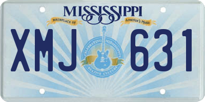 MS license plate XMJ631