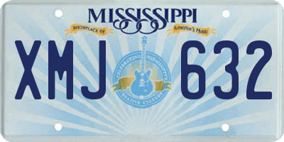 MS license plate XMJ632