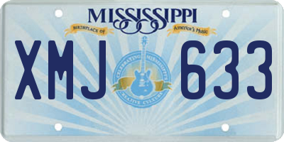 MS license plate XMJ633