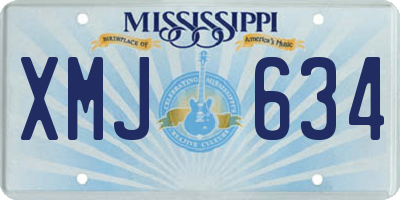 MS license plate XMJ634